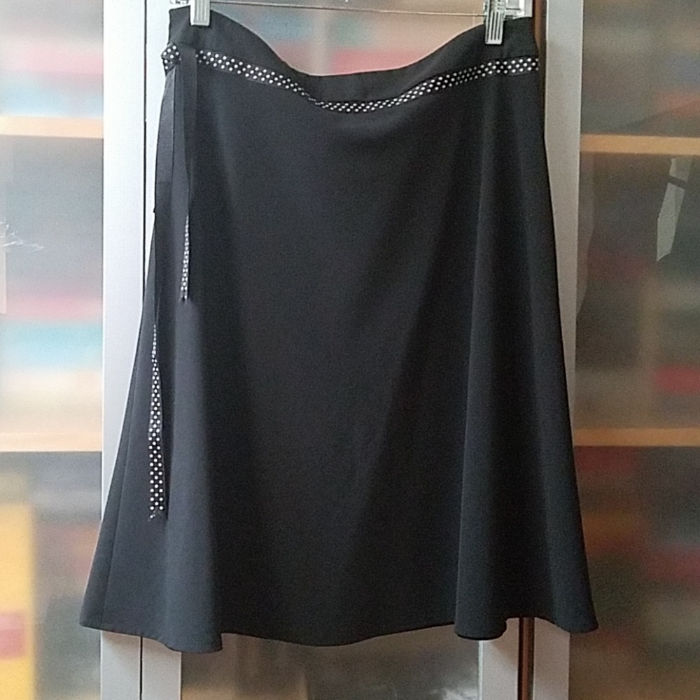 Black knee length A-line skirt